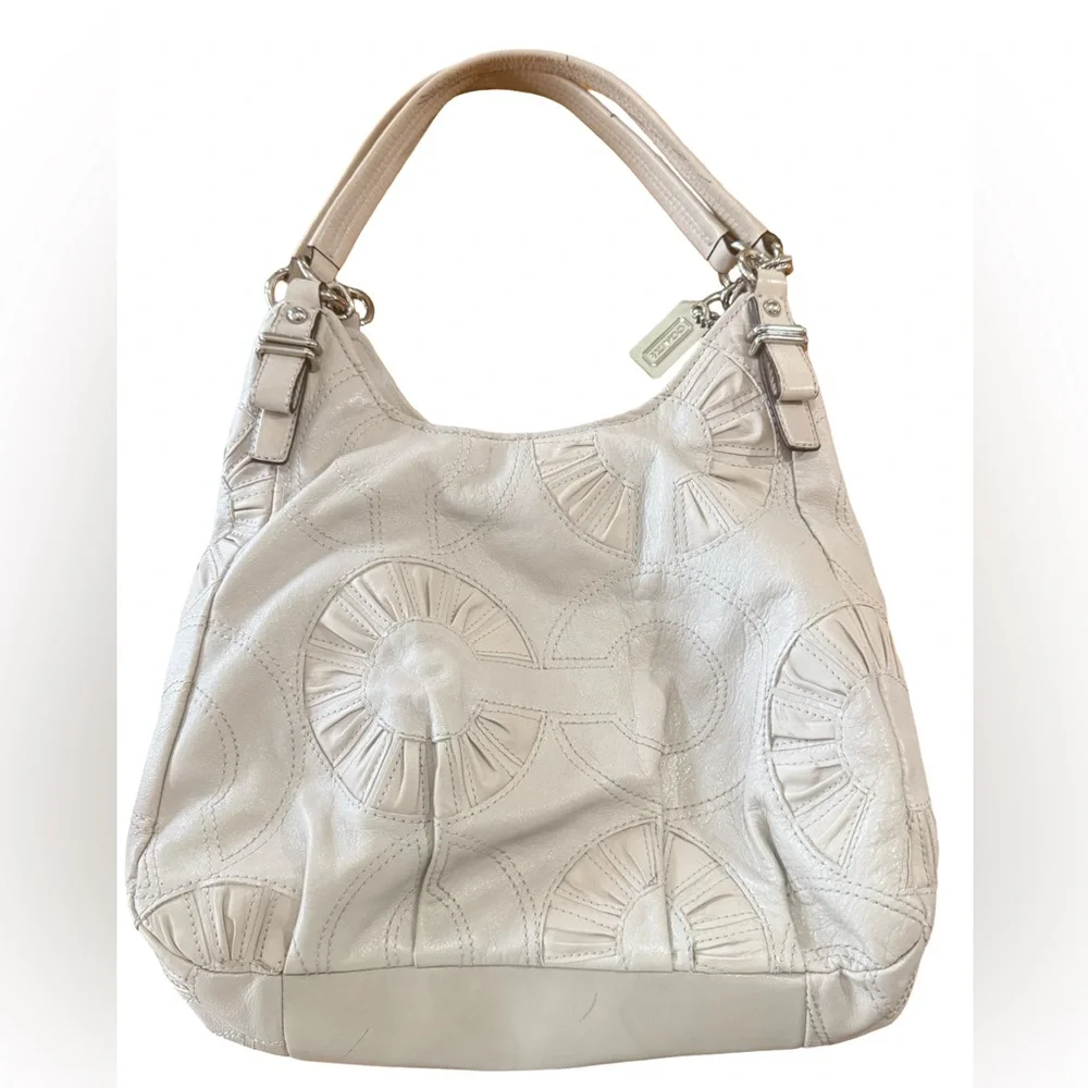 Coach White Leather Hobo Satchel